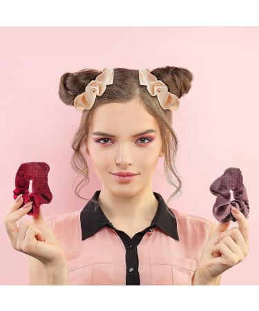 24-Piece Blush Velvet Hair Scrunchies Set with Drawstring Bag - Soft Elastic Hair Bands for Girls and Women | Perfect for Theme Parties and Everyday Use - Buy Online on GoSupps.com