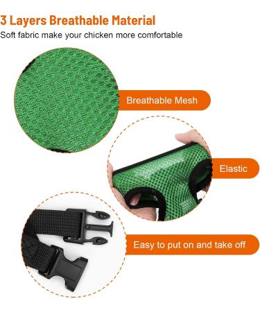 Chicken Harness with Leash Adjustable Chicken Leash for Hens Duck Puppy (Green M) Green M - Buy Online on GoSupps.com