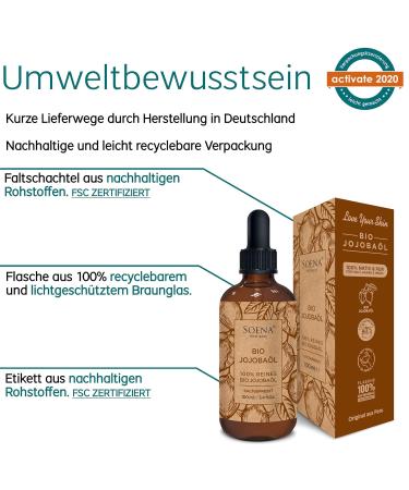 100% Organic Cold Pressed Jojoba Oil | Pure & Natural Facial & Body Oil | Anti-Aging Moisture Care for Hair Skin & Nails | 100ml Vegan Eco-Friendly - Buy Online on GoSupps.com