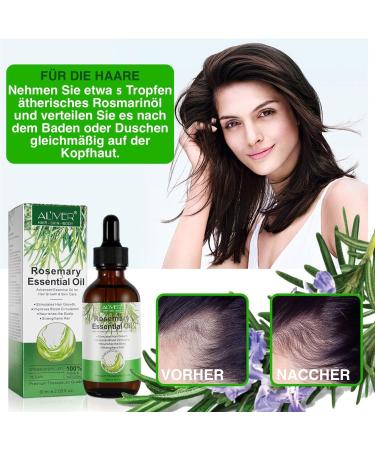 P-Beauty Rosemary Oil | Essential Oil for Hair Growth | Bio & Vegan | Pure Quality | 60ml | Ideal for Scalp Hair & Massage - Buy Online on GoSupps.com