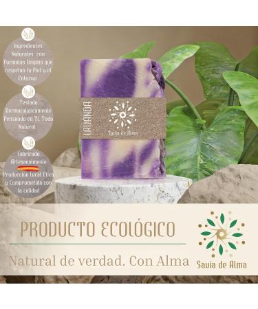  Savia De Alma Handmade Soap with Lavender Oil | Soothing Natural & Vegan | Ideal for Night Routines or Delicate Skin | Made in Spain | 100g - Buy Online on GoSupps.com