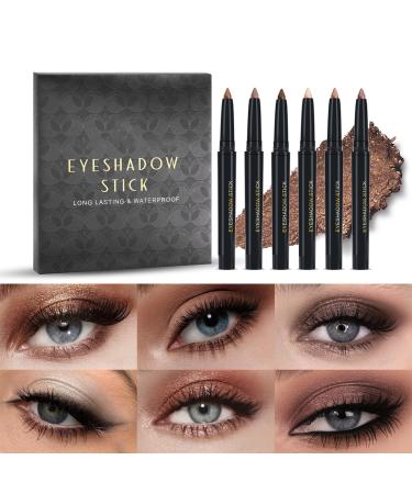 Eyeshadow Pen Collection 6 Colros Creamy Eyeshadow Sticks Long Wear Makeup Set For Women