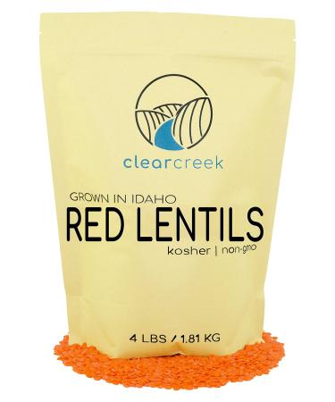 Idaho Red Lentils | Non-GMO | 4 lb Resealable Bag | Kosher | Vegan | Non-Irradiated (Will Sprout) | High in Fiber and Protein 4 Pound (Pack of 1)