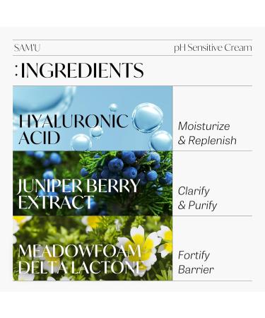 SAM U PH Sensitive Cream | Hydrating Korean Face Moisturizer for Men & Women | Ceramides for Sensitive & Dry Skin | Daily Moisturizer (1.69 Oz - Buy Online on GoSupps.com
