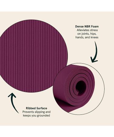 Retrospec Solana Yoga Mat 1/2 Thick - Non Slip Exercise Mat for Men & Women - Ideal for Yoga, Pilates, Stretching, and Fitness - Boysenberry - Buy Online on GoSupps.com