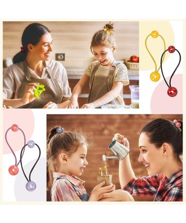 14 Pcs Colorful Double Ball Ponytail Holders for Kids & Women - Cute Circle Bubble Hair Bands for Baby Girls - Elastic Rubber Hair Ties (Classic Style) - Buy Online on GoSupps.com