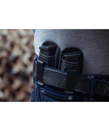 2-Pack Universal Magazine Holster IWB Clip | Fits Glock, Sig, S&W, 1911 | For 9mm .40 .45 Caliber | Fits Any 7 10 15 Round Clips | Gun Ammo Holster - Buy Online on GoSupps.com