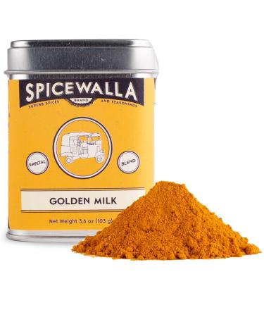 Spicewalla Golden Milk Powder 3.6 oz - Cinnamon, Ginger, Turmeric Drink Tea or Latte Mix 3.6 Ounce (Pack of 1)