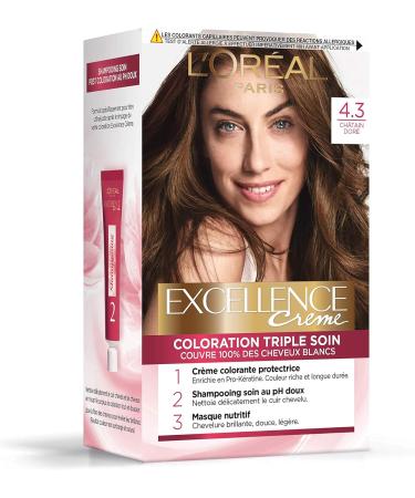 L'Or al Paris Excellence Cr me Coloring Kit 4.3 Golden Brown 1 Unit - Buy Online on GoSupps.com