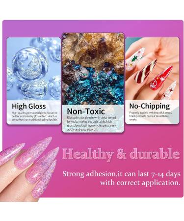 Pink Glitter Nail Polish Pink Nail Varnish - Quick Dry Nail Polish No UV Needed Glitter Nail Varnish Long Lasting Glitter Gel Nail Polish - Nail Art Nail Paint DIY Manicure Home Use 13ml Hot Pink - Buy Online on GoSupps.com