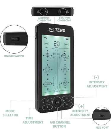 Rechargeable Tens Unit Muscle Stimulator for Back Neck & Shoulder Pain Relief | 24 Massage Modes Electrotherapy Device - Buy Online on GoSupps.com