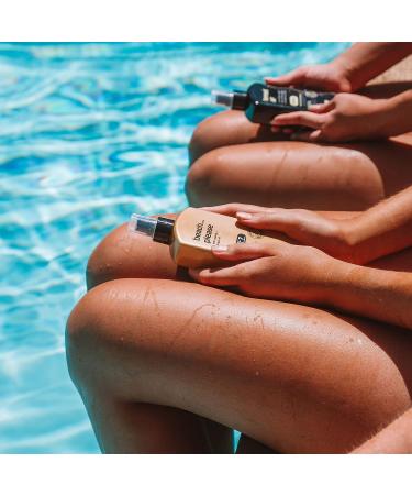 b.tan SPF 7 Deep Tanning Dry Spray | Beach Bronze & Golden Tan Oil with Marula & Argan | Vegan & Cruelty-Free - Buy Online on GoSupps.com