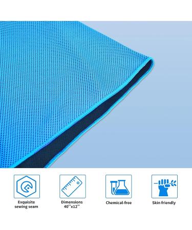 TowelTouch Cooling Towel 4-Pack for Gym, Fitness, Golf, Yoga | Instant Cooling Relief | Blue/Rose Red/Gray/Purple - Buy Online on GoSupps.com