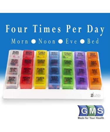 Buy GMS 4 Times a Day Rainbow Pill Organizer - 7 Removable Boxes for Easy Medication Management Worldwide - Buy Online on GoSupps.com