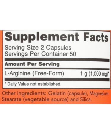 NOW FOODS Arginine 500mg Capsules 100 CT Unflavored 100 Count (Pack of 1) - Buy Online on GoSupps.com
