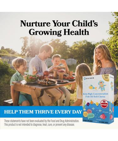 DAIKEN Kids High-Concentration Omega-3 Fish Oil Gummies No Sugar Added Individually Wrapped 300 mg Omega-3 (DHA & EPA) with Vitamin D3 30 Count Tropical Fruit Flavor Norwegian Sourced 30 Count (Pack of 1) - Buy Online on GoSupps.com