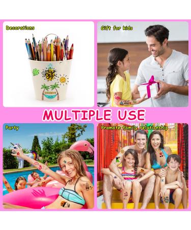 Lomimos Hawaiian Luau Temporary Tattoos - 138pcs for Summer Beach Pool Party (10 Sheets) - Buy Online on GoSupps.com