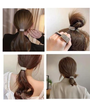 Harley Rhinestone Ponytail Holders - 4pcs Gold Hair Cuffs for Women's Ponytail Headbands - Buy Online on GoSupps.com