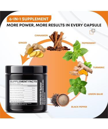 Liposomal Ginger with Cinnamon Peppermint Turmeric & Black Pepper Supports Digestive Wellness & Immune Health -150 Capsules 150 count (pack of 1)_ - Buy Online on GoSupps.com