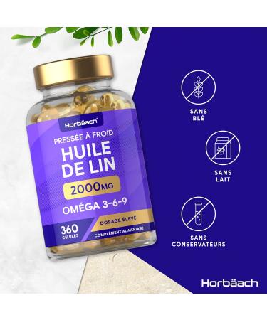 Linseed Oil Food 2000mg | Linseed Oil | 360 Capsules | Omega 3 6 9 with High Strength Alpha Linolenic Acid (ALA) | Cold Press - Buy Online on GoSupps.com