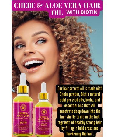 Chebe & Aloe Vera Fast Hair Growth Oil with Biotin - Natural Solution for Rapid Growth - Buy Online on GoSupps.com