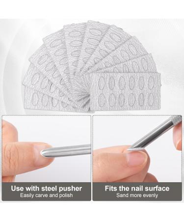 HINZIC Stainless Steel Nail Cuticle Pusher Tools Dual Ended Cuticle Remover Self-Adhesive 240 Grit Sandpaper Sheets Nail Care Replacement for Women Girls - Buy Online on GoSupps.com