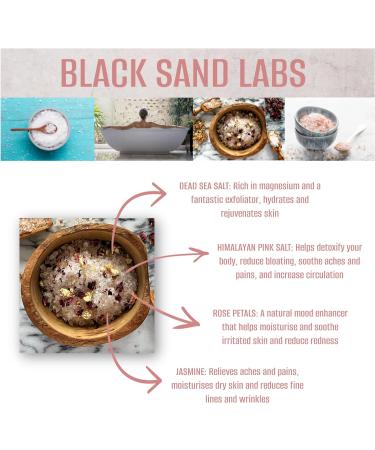Black Sand Labs Floral Amour Premium Bath Salts - Dead Sea & Himalayan Pink Salt Blend with Rose Petals and Jasmine for Skin Rejuvenation - Luxury Bath Salts for Women - Buy Online on GoSupps.com