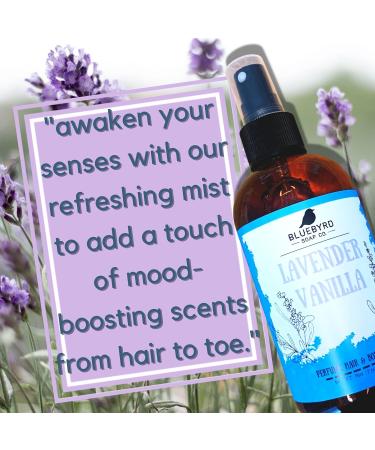 BLUEBYRD Soap Co. Lavender Vanilla Fragrance for Hair and Body | Alcohol Free Hair Perfume | Perfumed Hair and Body Mist -Sweet Vanilla & Relaxing Lavender Scent | Clean Beauty Vegan Free of - Buy Online on GoSupps.com