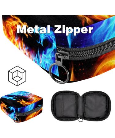 Portable Dragon Motif Storage Bags for Women's Bandages Tampons & Panty Liners - Blue & Red | Ideal for School & Office - Buy Online on GoSupps.com