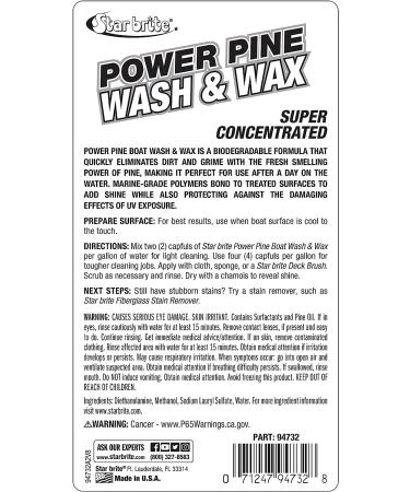Star Brite Power Pine Wash & Wax - Super Concentrated 32 oz | UV Protection, Adds Shine, Biodegradable - Buy Online on GoSupps.com