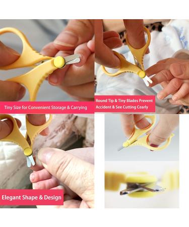 PAFASON Baby Manicure Nail Scissors and Glass Nail File Set - Shower Gift for Newborns & Toddlers - Yellow - Buy Online on GoSupps.com