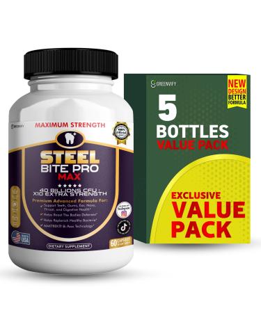 Steel Bite Pro Max Probiotic Supplement 40 Billion CFU 60 Capsules 30 Day Supply (5)