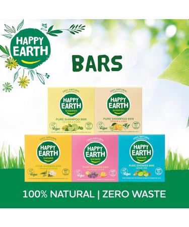  HAPPY EARTH Happy Earth Shower Soap - For Men & Women - Shower Soap Block - 100% Natural Ingredients & Vegan - Cedar Lime - 90g - Buy Online on GoSupps.com
