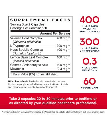 Jarrow Formulas Sleep Optimizer - 60 Veggie Caps | Natural Sleep Aid - Buy Online on GoSupps.com