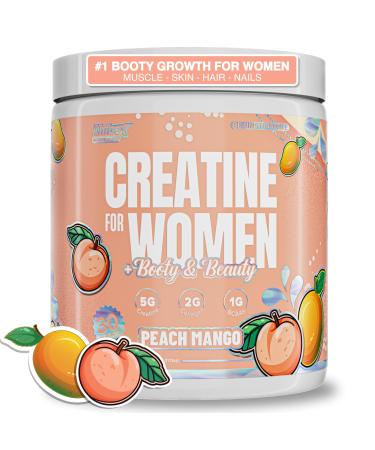 Nutrex Research Creatine for Women Booty & Beauty Peach Manago | 5g Creatine, 2g Collagen, BCAAs & Hyaluronic Acid for Glutes, Strength & Skin | Gluten Free, 30 Servings Peach Mango 13 Ounce (Pack of 1)