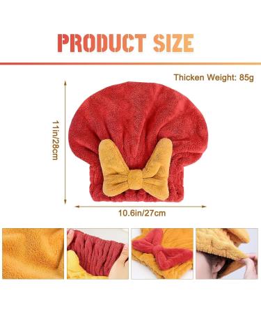 Ultra Absorbent Hair Towel Wrap - Quick Drying Soft Cap with Bow-Knot (3 PCS) | Perfect for Wet Hair Smoother & Shinier Results - Buy Online on GoSupps.com