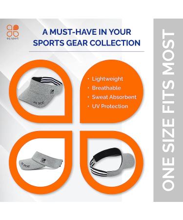 EQ SPORT Lightweight Visors for Women & Men - Sun Visor Hat for Running, Golf, Tennis, Jogging, Beach & Hiking - Athletic Visors Grey - Buy Online on GoSupps.com