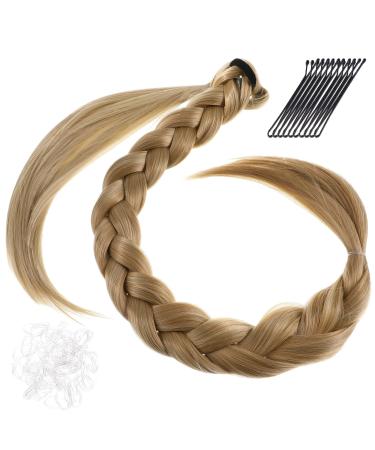 Ipetboom 1set Ponytail Braided Wig Fake Hair Plait Hair Extensions Shoelace Charms Clip in Braided Hair Extension Face Stencils Braided Hair Ties Lengthen Headband High Temperature Wire