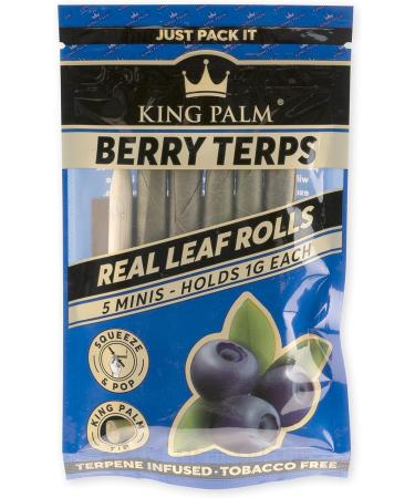 King Palm Mini Sized Cones - 15 Packs 5 Rolls Per Pack - Terpene Infused - Squeeze & Pop Pre Rolls - Organic Flavored Pre Rolled Cones - King Palm Flavors Pre Rolls - (Berry Terps) - Buy Online on GoSupps.com