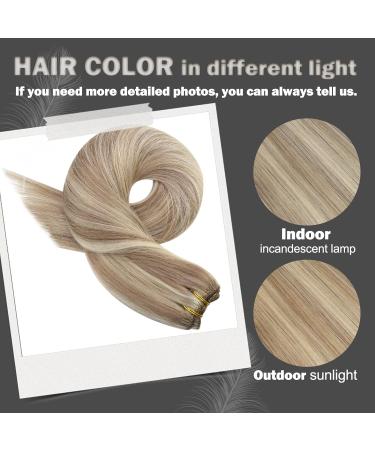 Moresoo Double Weft Blonde Sew-in Human Hair Extensions - Light Brown with Platinum Blonde Highlights | 24 Inch 100g/Pack - #P9A/60 - Buy Online on GoSupps.com