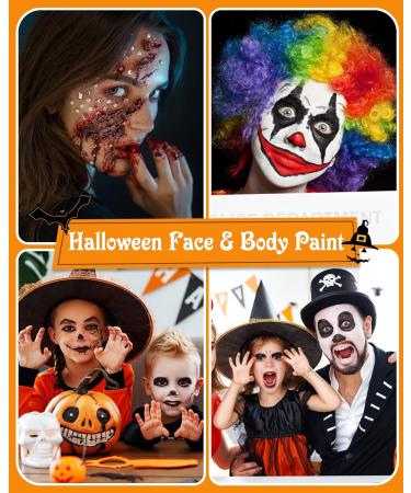 Lictin Halloween Clown Makeup Kit - 13 Pcs Face Body Paint Set with Fake Blood Gel, Brushes & Sponges - Perfect for Adults SFX Joker Zombie Vampire Skeleton Looks - Buy Online on GoSupps.com