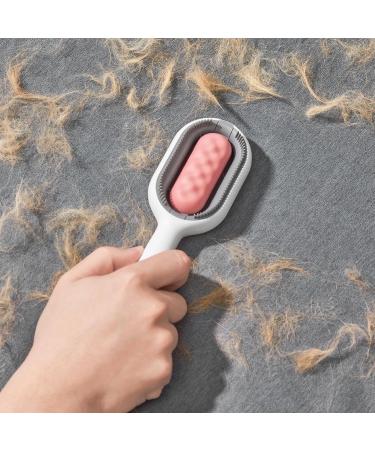 2-Piece Animal Hair Removal Comb Set | 4-in-1 Cat Brush with Water Tank | Multifunctional Pet Cleaning & Massaging Brush - Blue & Pink - Buy Online on GoSupps.com