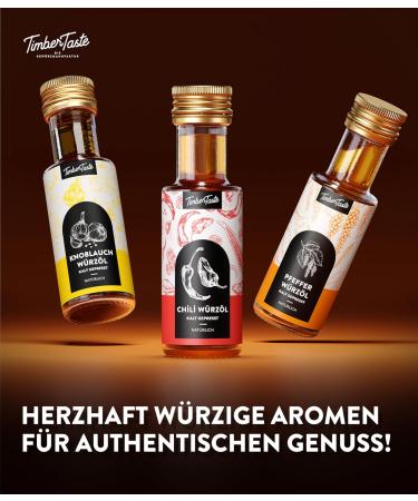 Timber Taste Oil Gift Set for Men | 3 Exquisite Rustic Food Oils (3x100ml) | Premium Unique Birthday Gift Set - Buy Online on GoSupps.com