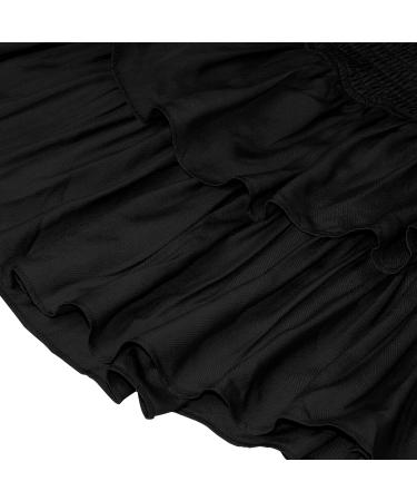 LAEMILIA Women's Floral Print Elastic Waist Flared Mini Skater Skirt - Black - Buy Online on GoSupps.com