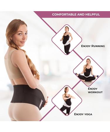 GABRIALLA Elastic Pregnancy Belly Band XL Black - Baby Safe Design, Adjustable & Breathable Maternity Belt for Posture Support & Pain Relief - Buy Online on GoSupps.com