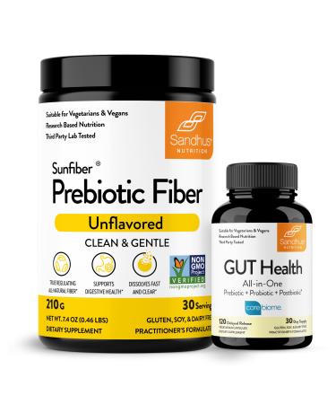 Sandhu's Preibiotic Fiber Supplement Powder & Gut Health Capsules| Digestive Colon & Gut Health| Non-GMO Keto|