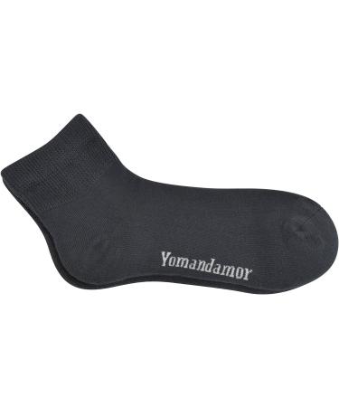Yomandamor Women's Non-Binding Cotton Ankle Diabetic Socks - 5 Pairs, Black - Buy Online on GoSupps.com