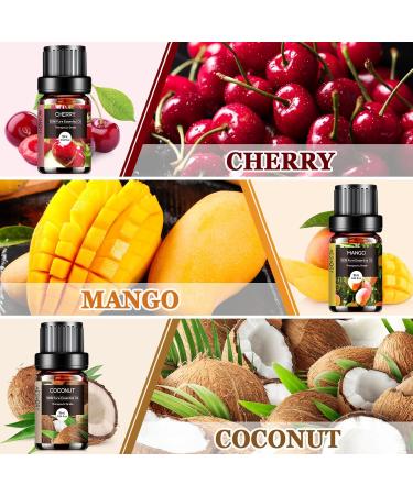 Aeshory Fruity Essential Oil Set - 6 x 10ml Natural Aromatherapy Fragrance Gift Set for Diffusers - Strawberry Blueberry Cherry Coconut Watermelon Mango - Buy Online on GoSupps.com