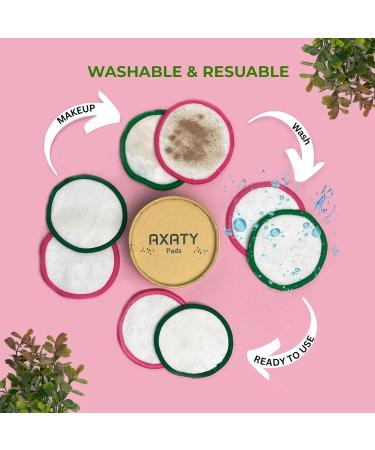 AXATY 3-Layers 12 Reusable Makeup Remover Pads-Organic Bamboo Cotton Rounds Eco-Friendly Reusable Face Pads Makeup Remover for All Skin Types with Cotton Draw String Laundry Bag (8cm) (12 Pads Pack) - Buy Online on GoSupps.com