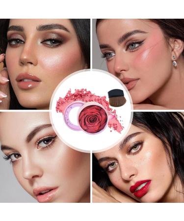  Yplkm Face Blush | 10ml 3D Rose Petal Design Adjustable Intensity Color Powder Blush for Cheeks | For Travel Home Outdoors School and for Girlfriend/Wife - Buy Online on GoSupps.com